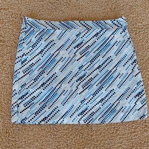 Izod Stylish Blue and White Dotted Golf Skirt w/ Built In Shorts